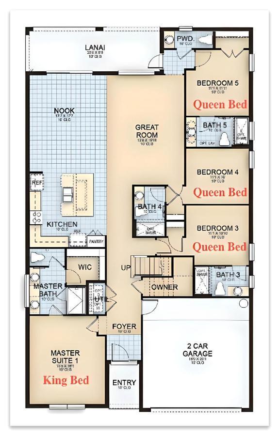 Luxury 12 Bedrooms Pool House 10 Min To Disney4630 基西米 外观 照片